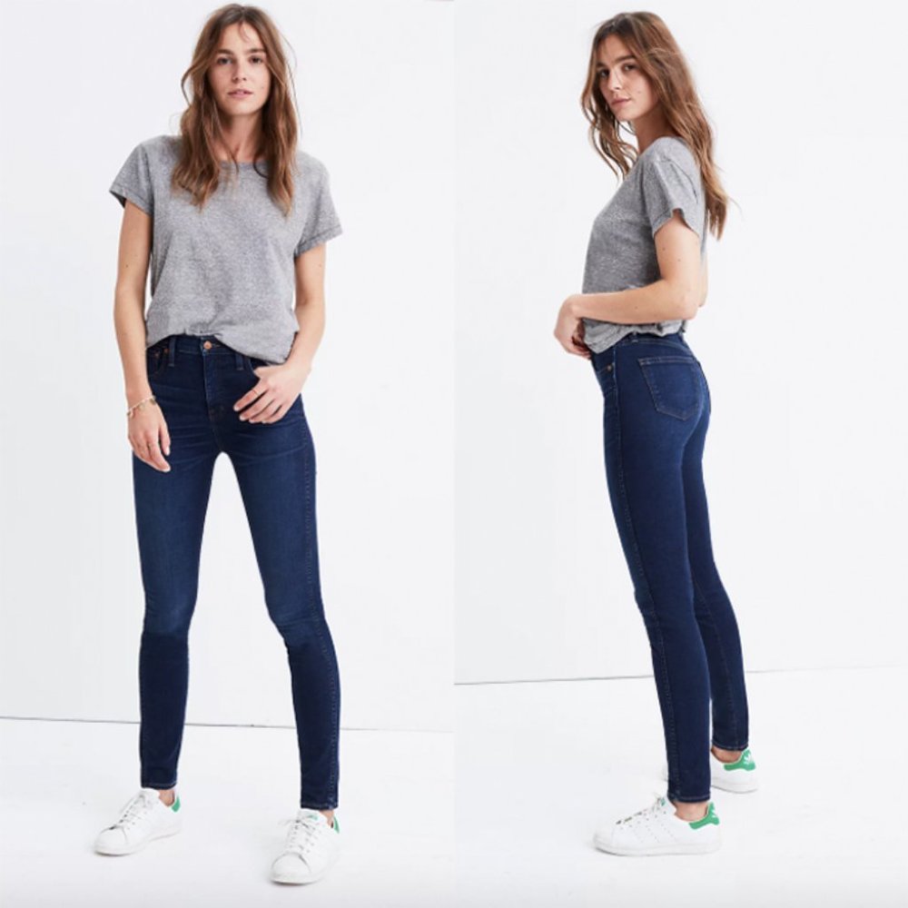 Madewell Petite indigo 10” High Rise Skinny Jeans